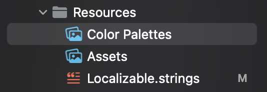 An image displaying an asset catalog in a folder called Resources