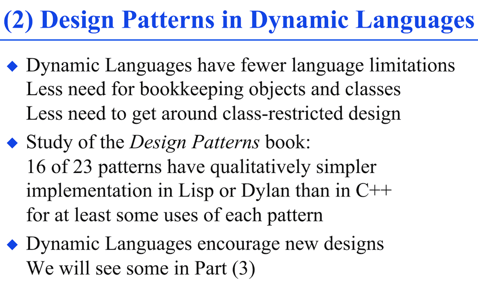 Design Patterns by Peter Norvig